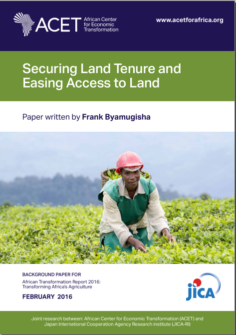 Securing Land Tenure and Easing Access to Land