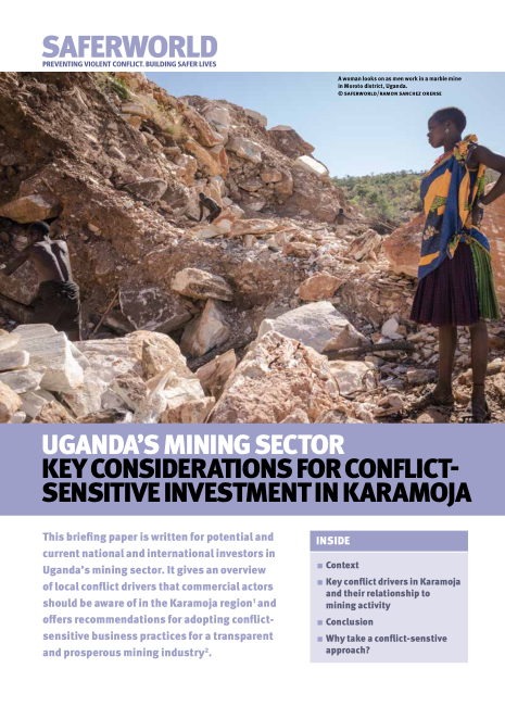 Uganda’s mining sector  key considerations for conflict sensitive investment in Karamoja