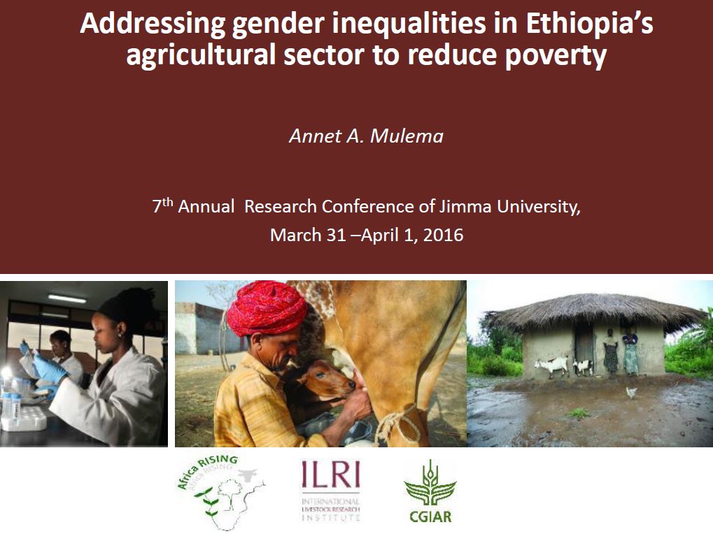 Addressing gender inequalities in Ethiopia’s agricultural sector to reduce poverty, 2016